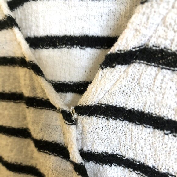 Madewell Texture & Thread Wrap Tie Top Black White Striped Short Sleeve Size M - Picture 5 of 11